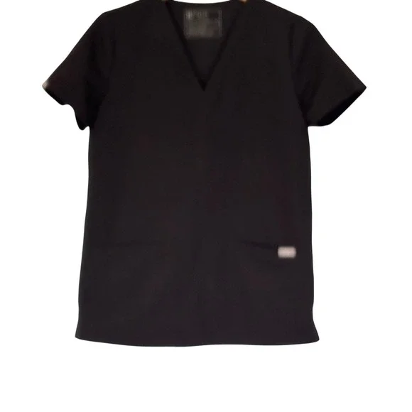 FIGS Casma Scrub Top Womens XS Black V-Neck Technical Collection FW1100 - Picture 3 of 6